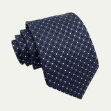 Alistair | Men's Luxury Woven Neck Tie in Patterned Navy Blue