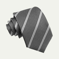 Alfred | Men's Luxury Silk-Blend Woven Neck Tie in Dark Gray