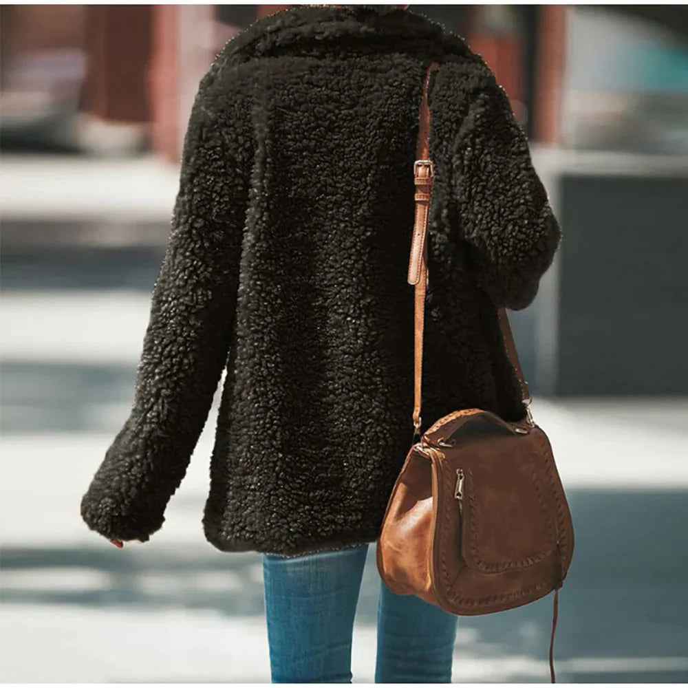 Scholastica | Women's Relaxed Fit Open Front Teddy Jacket