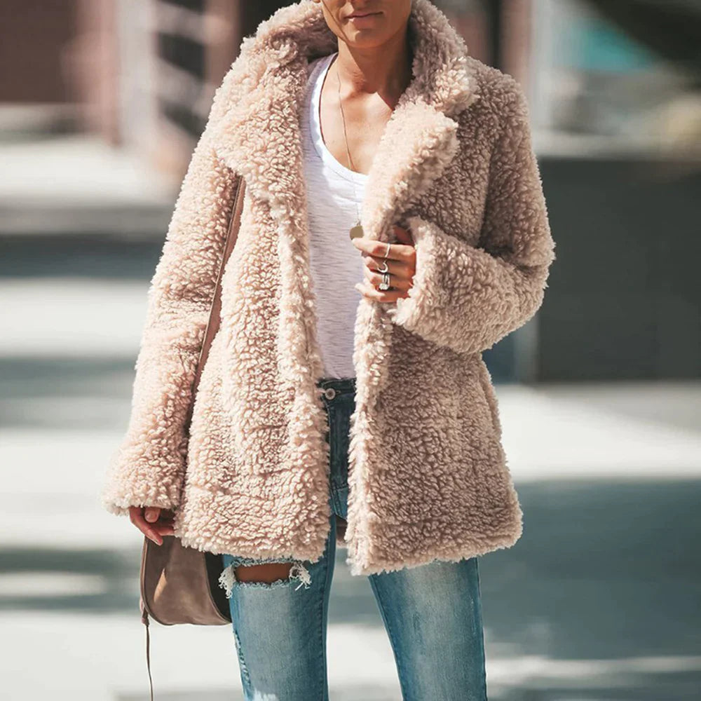 Scholastica relaxed fit teddy jacket detail 9