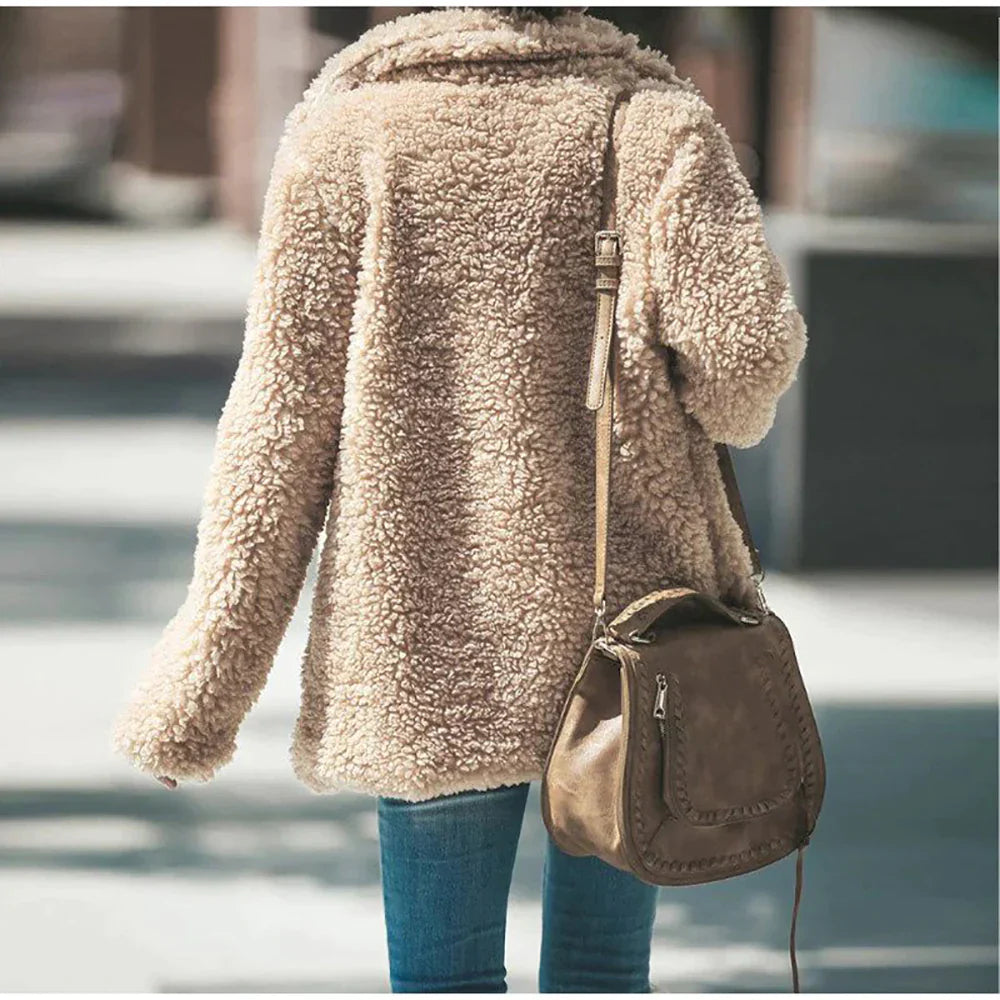 Scholastica relaxed fit teddy jacket detail 8