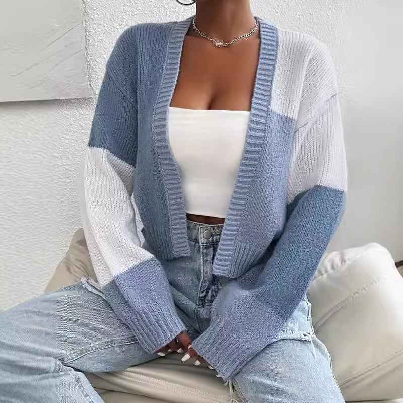 Ismene | Women's Cropped Open Front Cardigan Balloon Sleeve