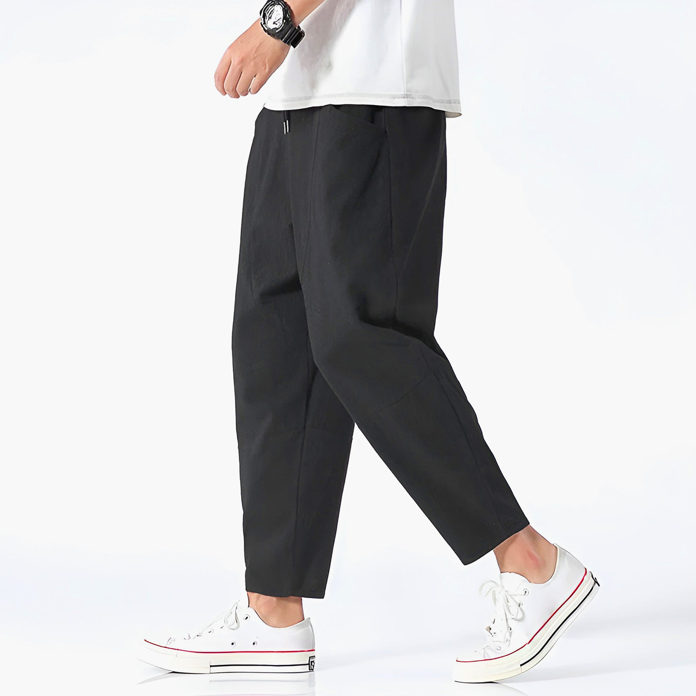Archibald linen trousers in Black