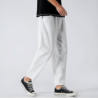 Archibald linen trousers styling detail 3