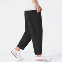 Archibald linen trousers styling detail 7
