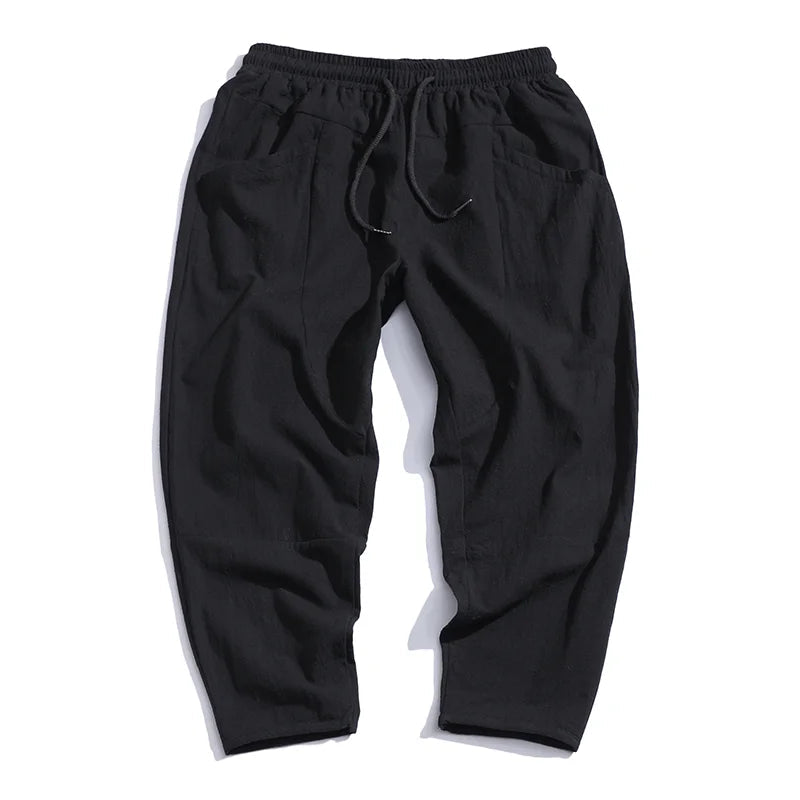 Archibald linen trousers styling detail 8