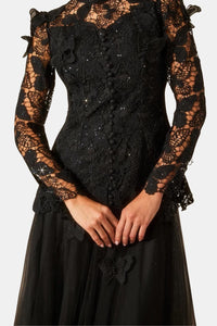 Amabel maxi dress beaded lace detail