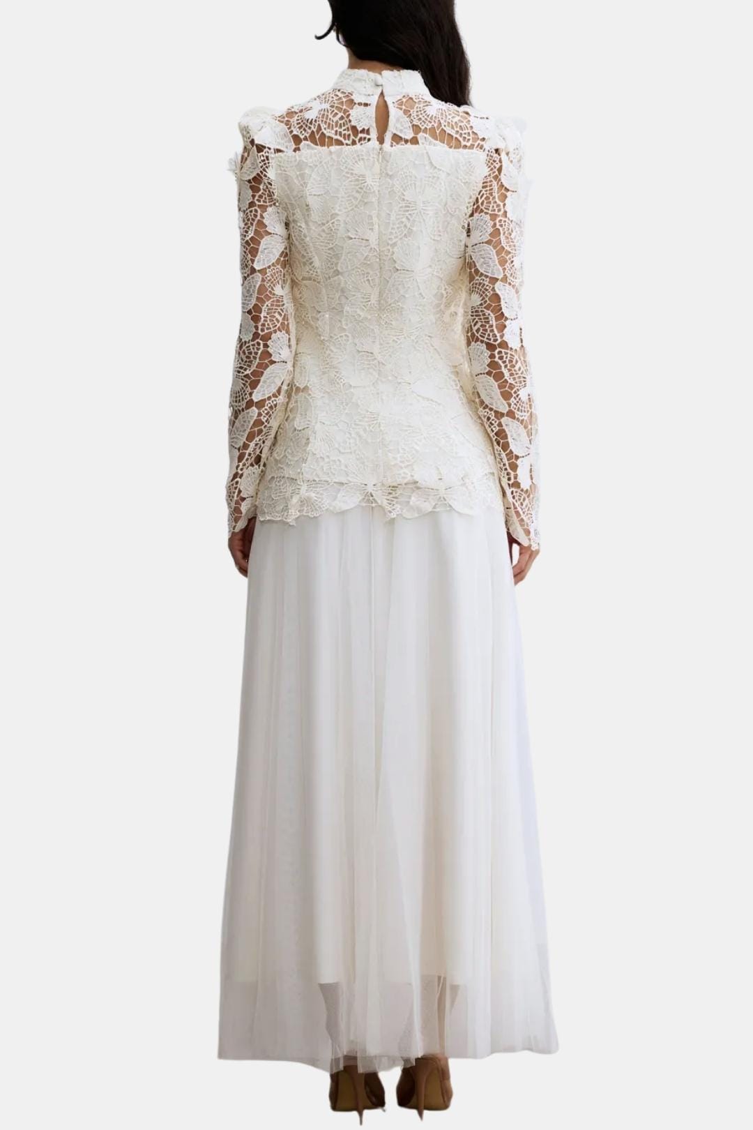 Amabel maxi dress tulle layering detail