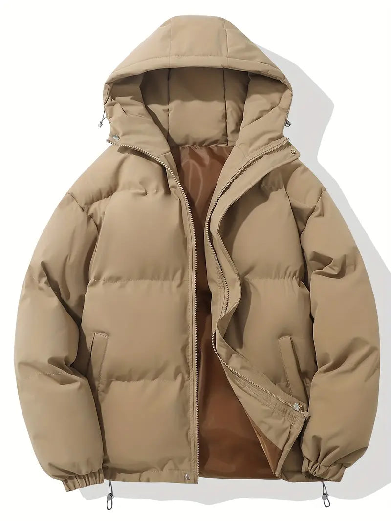 Wallace quilted hooded puffer jacket in Khaki